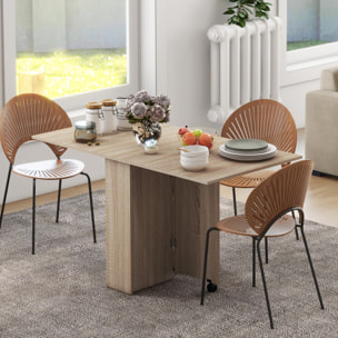 Mesa de Comedor Plegable Mesa Auxiliar con Alas Abatibles y 2 Estantes de Almacenamiento Estilo Moderno para Cocina Restaurante 75x140x74 cm Natural