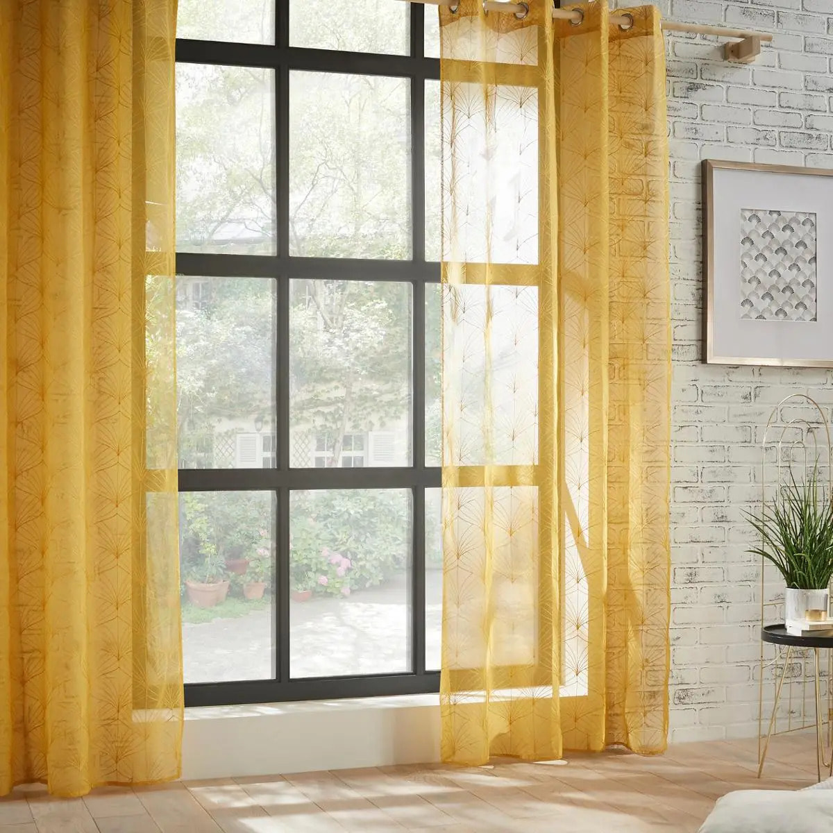 Voilage "Mia" jaune moutarde 140x240cm