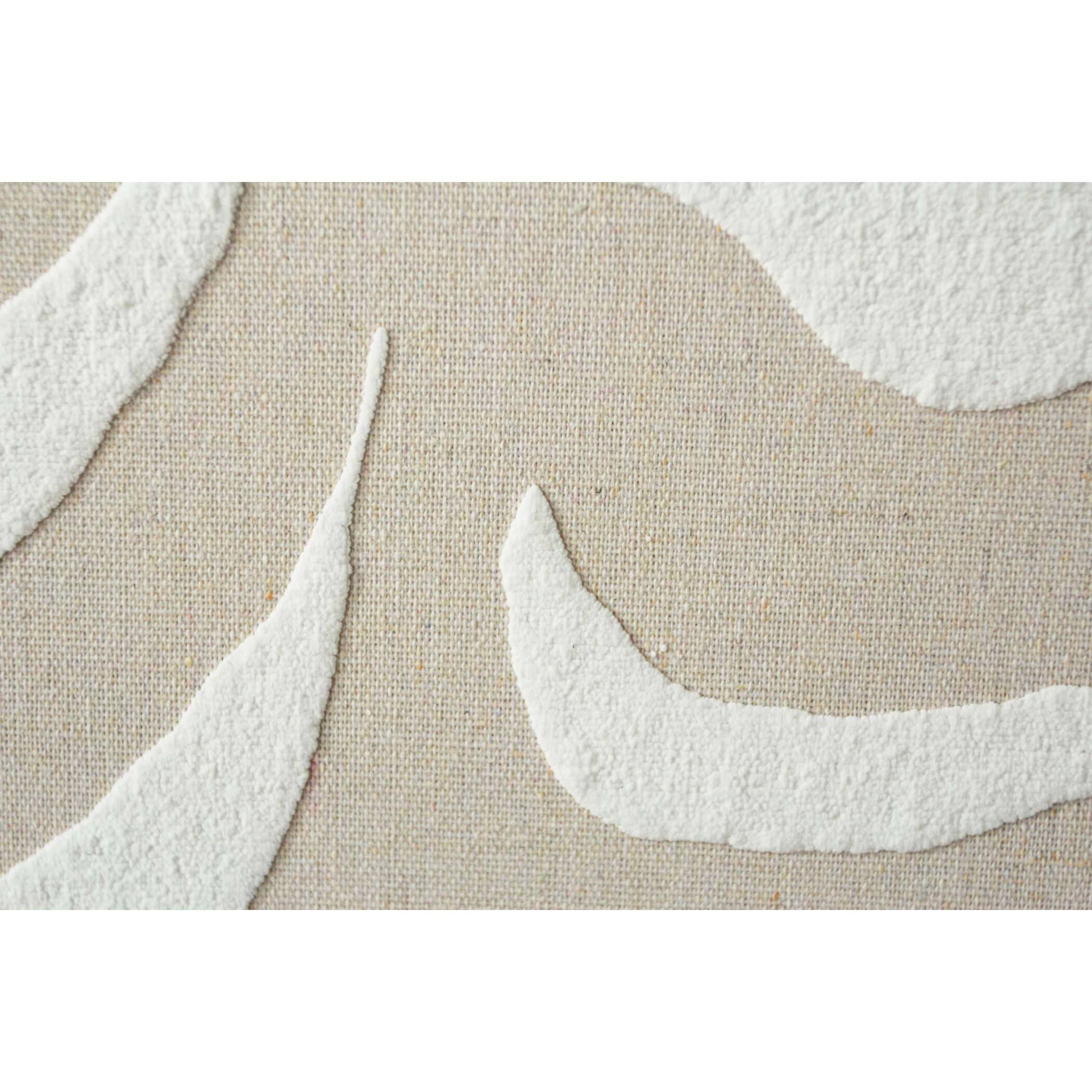 Cuadro Linen lino impresión 3D beige-blanco 73x53x4 cm