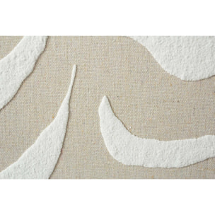 Cuadro Linen lino impresión 3D beige-blanco 73x53x4 cm