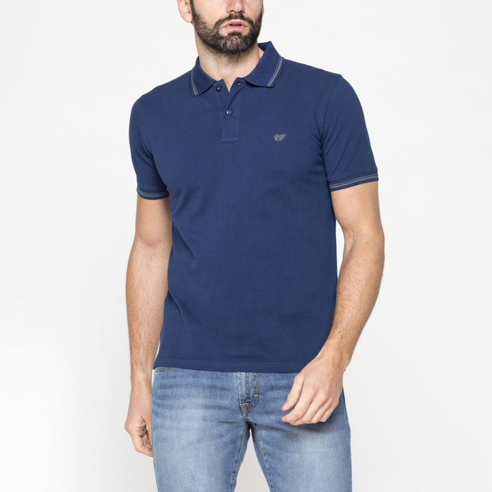 POLO IN PIQUET DI COTONE CON TIPPING A CONTRASTO