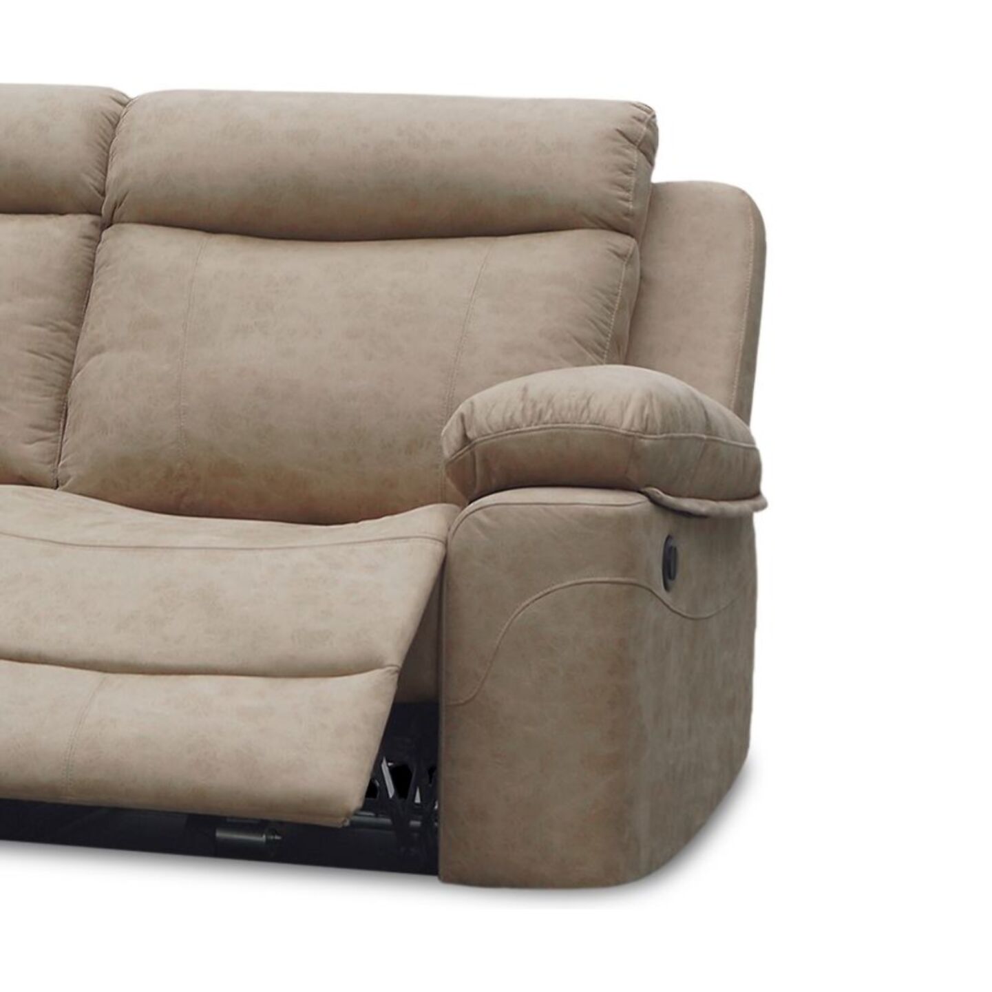 Sofá relax eléctrico con chaiselongue derecho Nellie 3 plazas Cemento