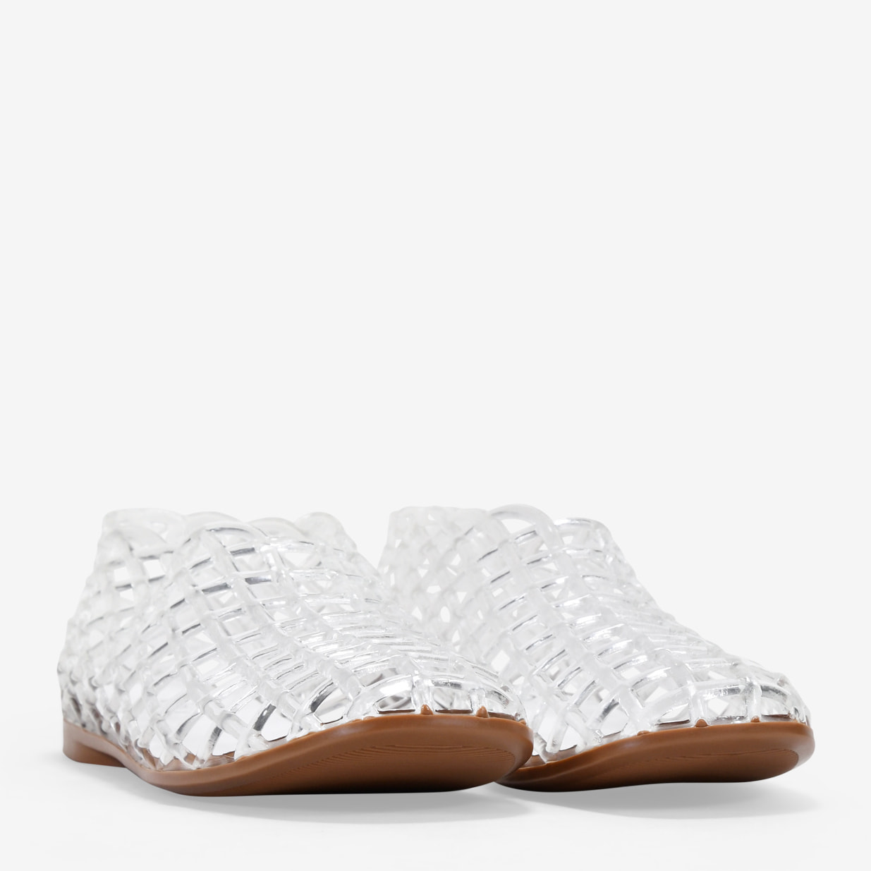 Bailarinas de goma transparentes con malla