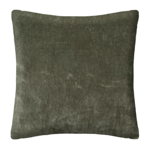 Coussin "Otto" - velours - vert kaki - 55x55 cm