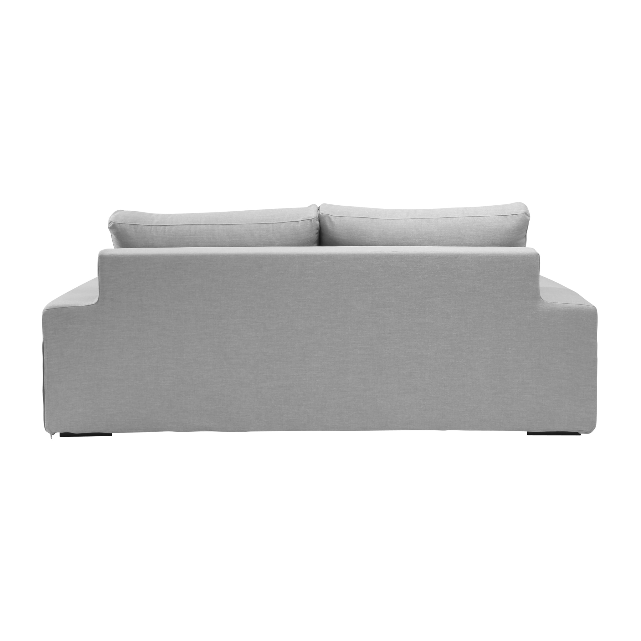 Canapé 3 pl DEULE 193 cm fixe tissu Tradition Gris Clair - 100% déhoussable - Fabriqué en France