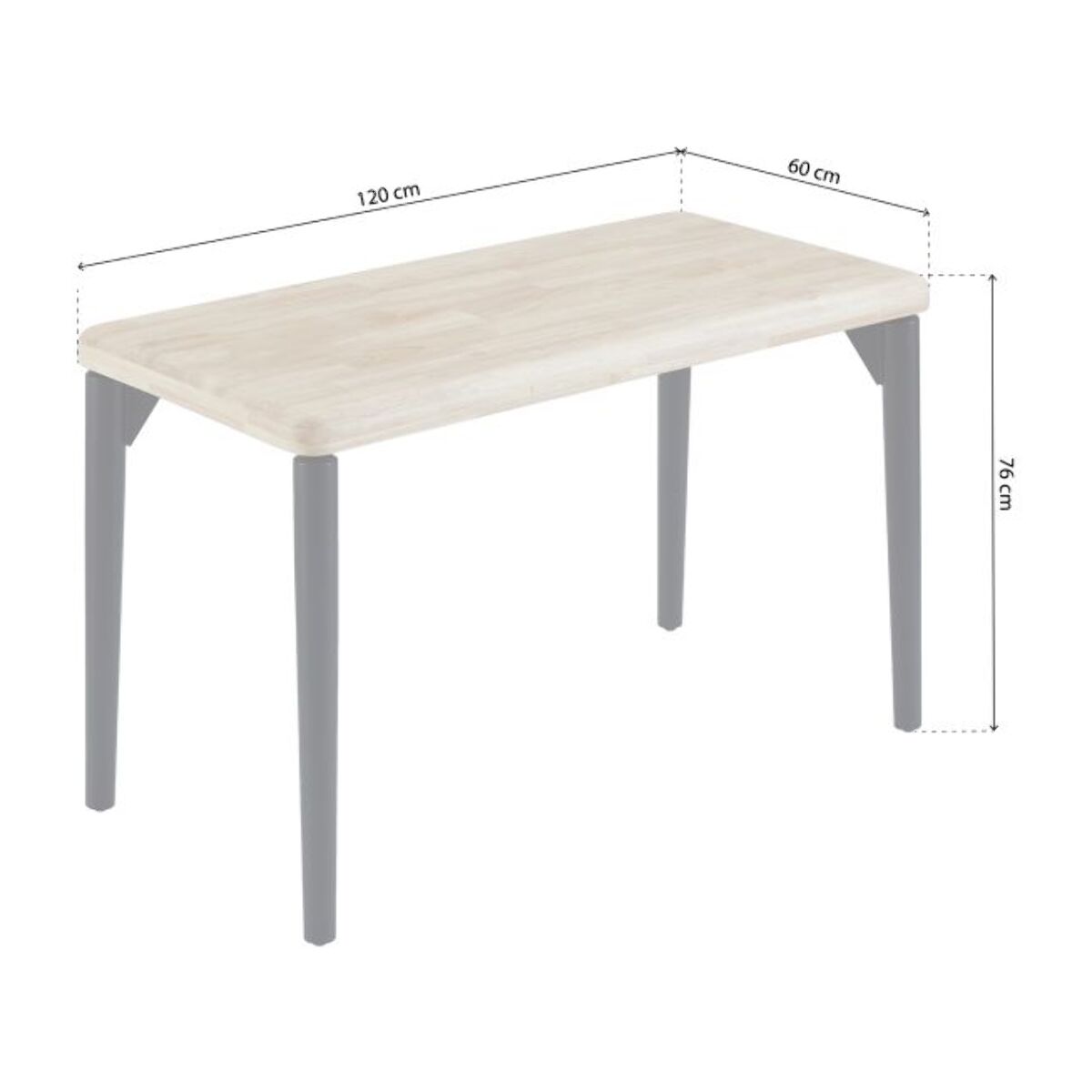Mesa de estudio Padma Negro - Roble