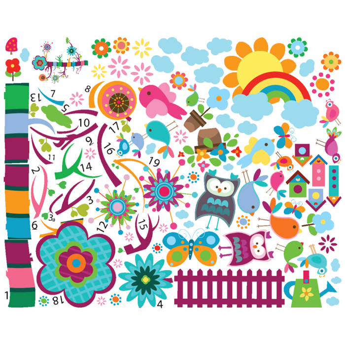 Stickers muraux | Sticker Mural Autocollant - ENFANT ARBRE MAGIQUE - adhésifs fond transparent