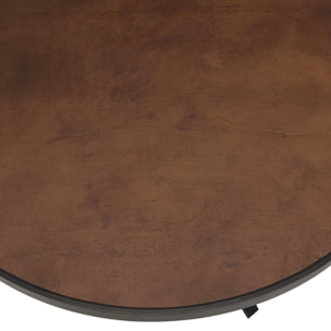 BASILE - Table à manger 120x120 effet pierre couleur marron