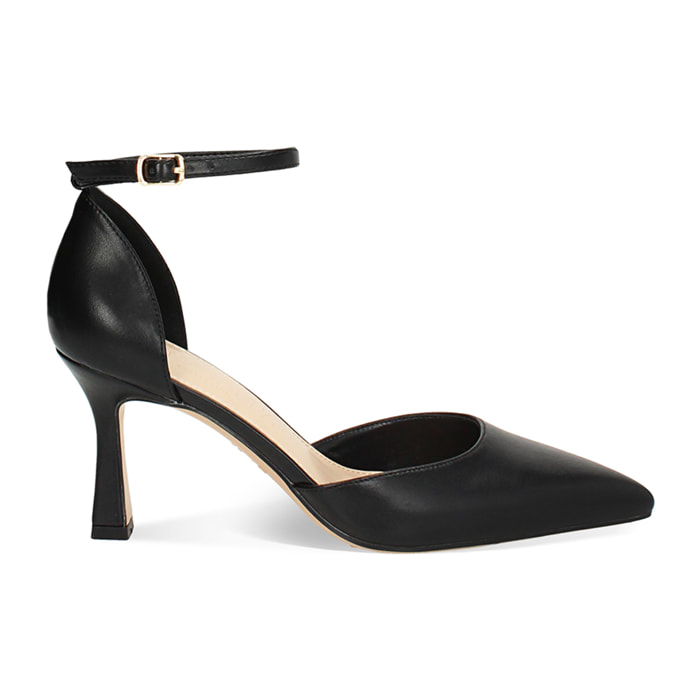 Décolleté open shank donna nere, tacco 7,5 cm
