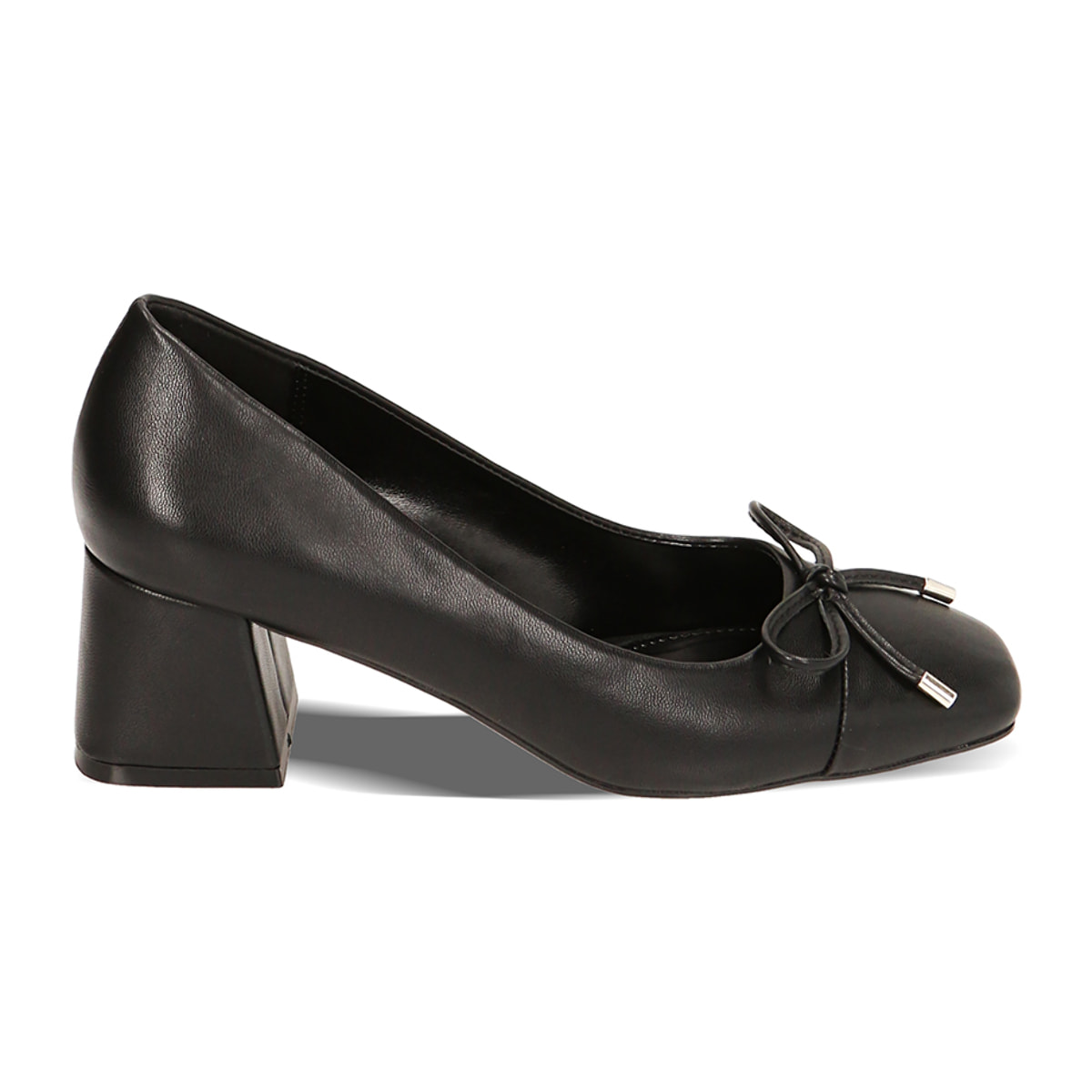 Décolleté nere bicolor, tacco 5,5 cm