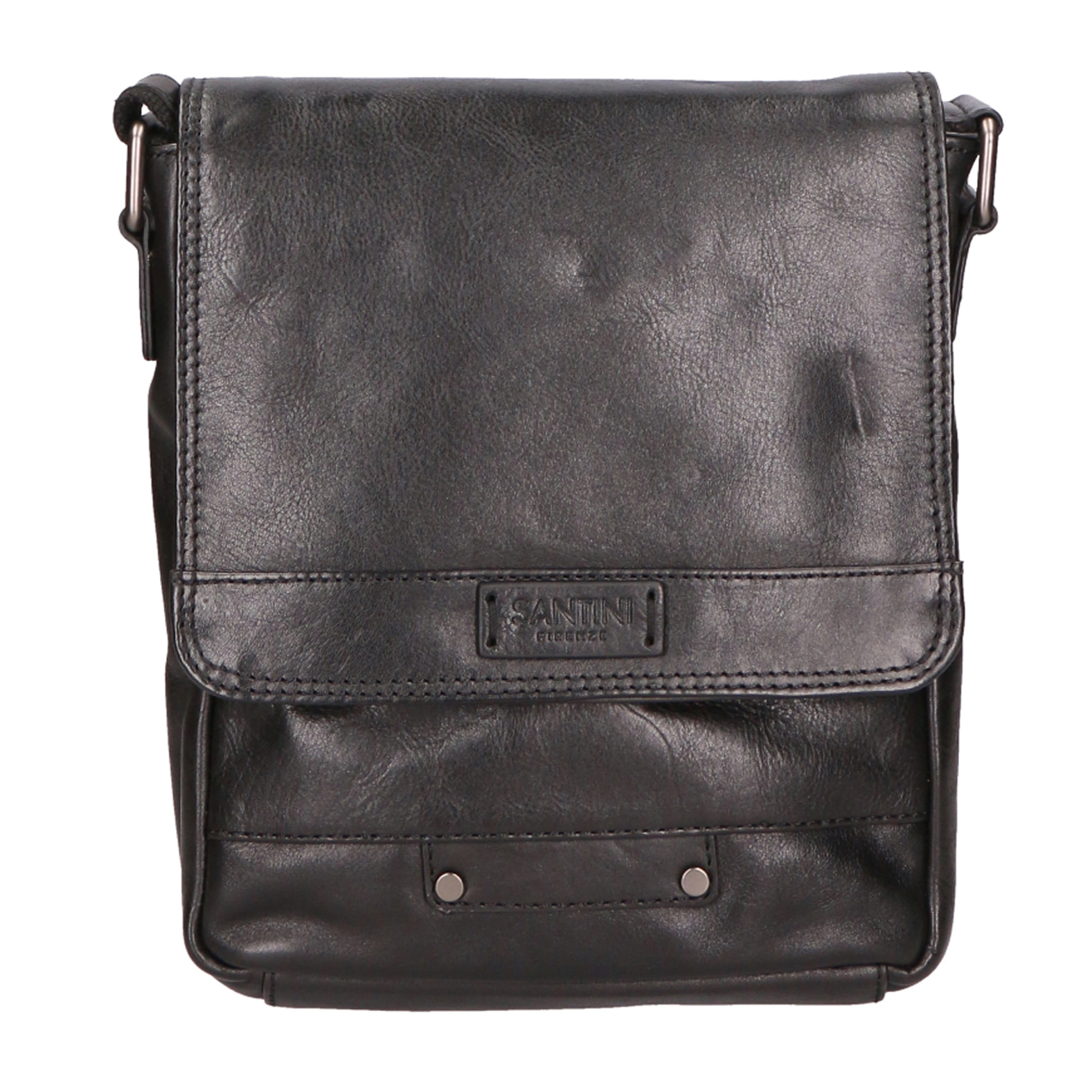 Borsa a tracolla unisex In Vera pelle Made in India 21x25x5 cm