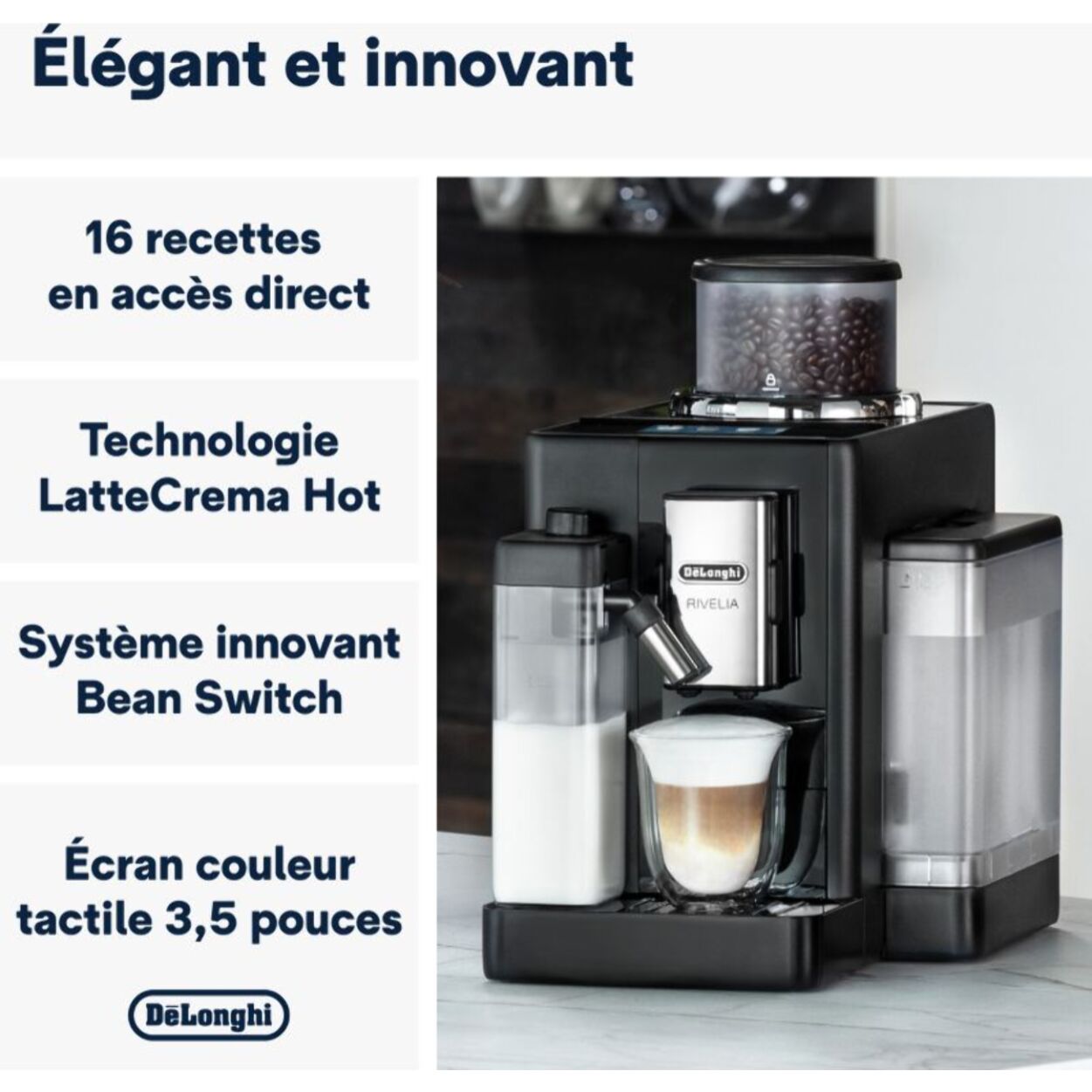 Expresso Broyeur DELONGHI FEB4455.B Rivelia Latte Noire