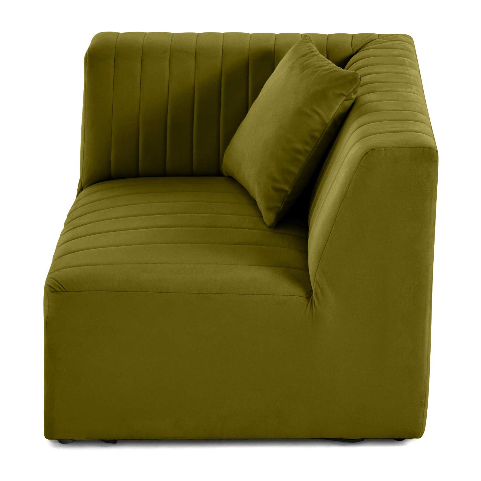Nova - module d'assise d'angle réversible - en velours - Vert Olive