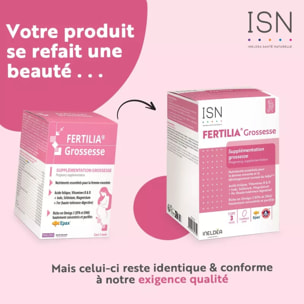 INELDEA SANTE NATURELLE - Fertilia Grossesse - Complément alimentaire à base de nutriments essentiels pour le bien-être de la femme enceinte & le développement de bébé - Cure 3 mois