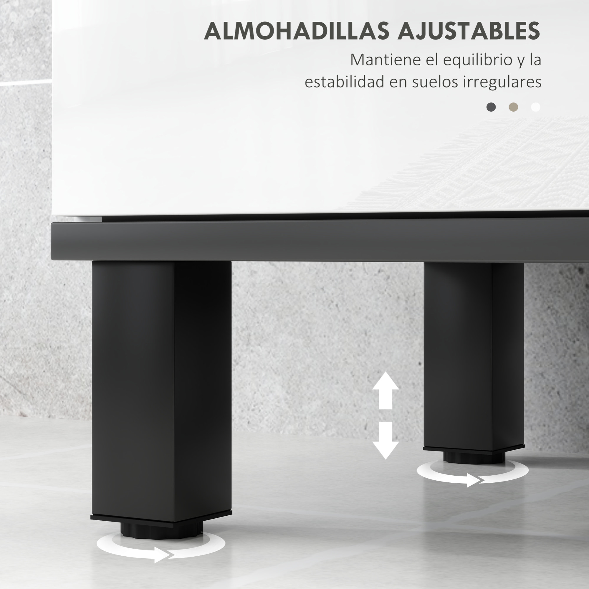 Mueble bajo Lavabo Mueble de Lavabo con Pie Mueble de Baño con 2 Puertas y Estantes Ajustables para Lavabo con Pedestal o con Pies 80x34x60 cm Blanco Brillante