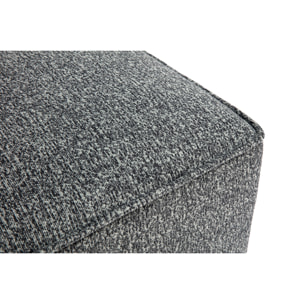 Pouf repose pieds en tissu chiné gris foncé KERRY