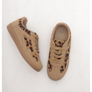 SNEAKERS FLAT ANIMALIER CUOIO