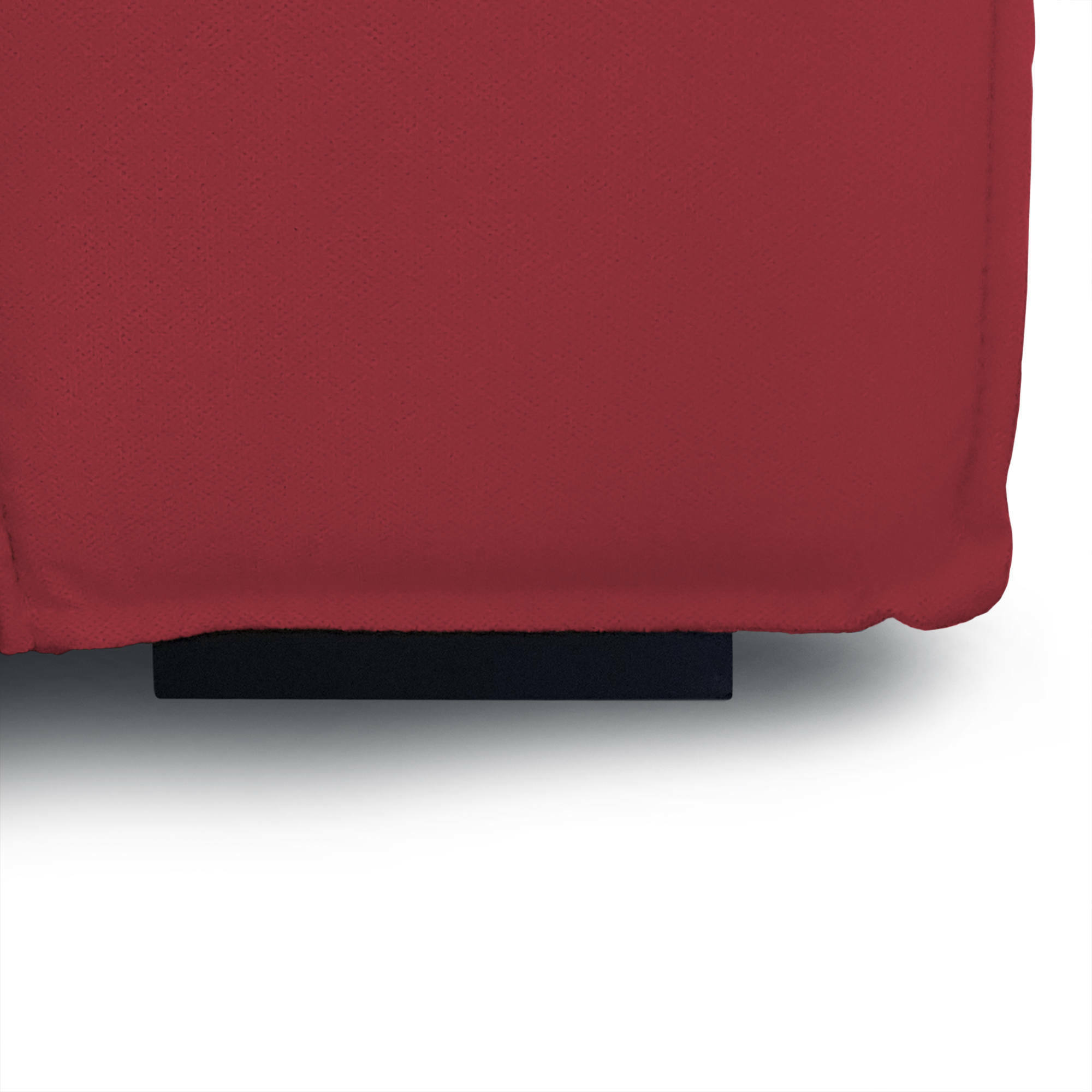Divano fisso con penisola Amuleto, Divano componibile a 2 posti con penisola destra, Sofà in tessuto, 100% Made in Italy, Cm 220x170h70, Rosso
