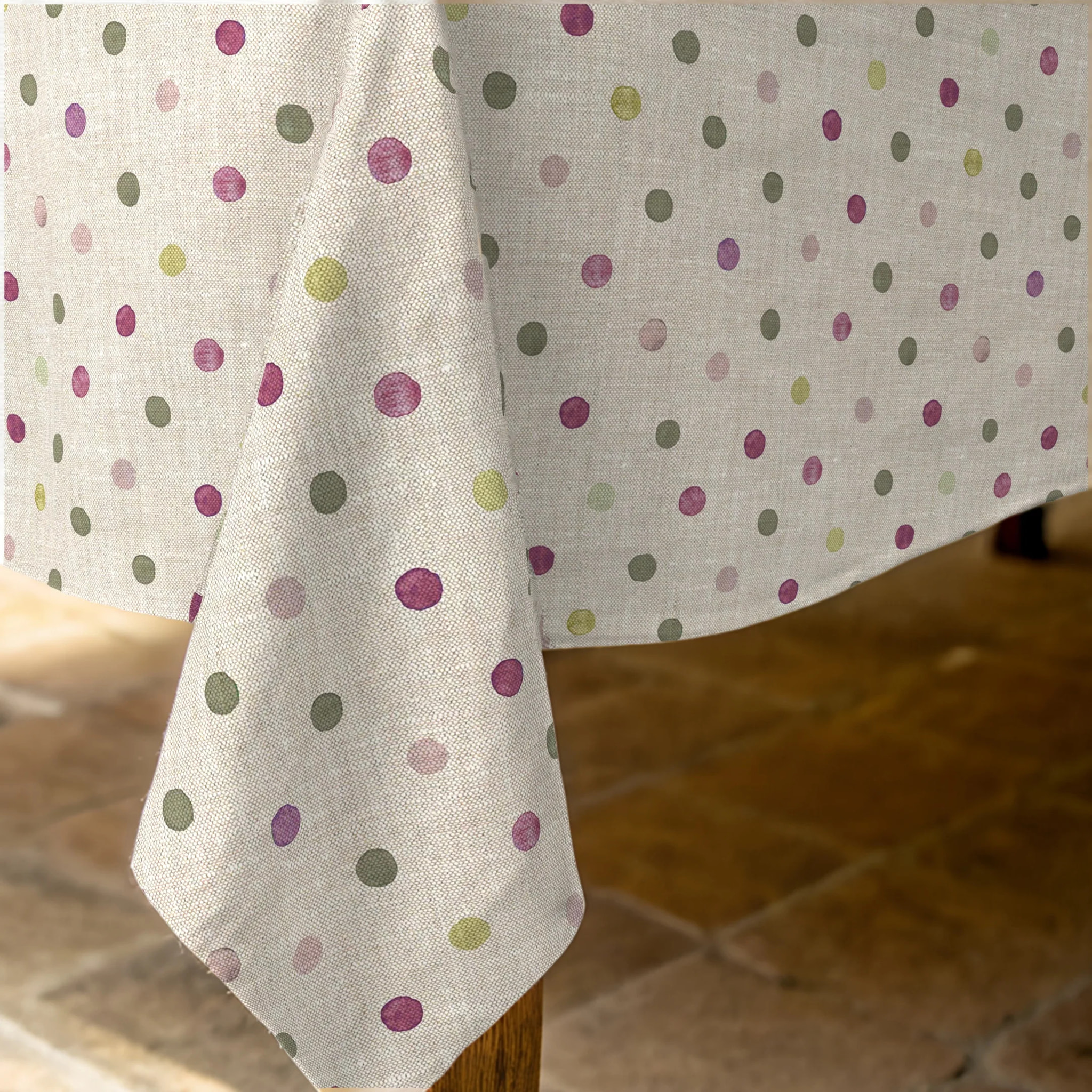 Nappe enduite 0119-19 - 100% coton - traitement antitaches - Multicolore