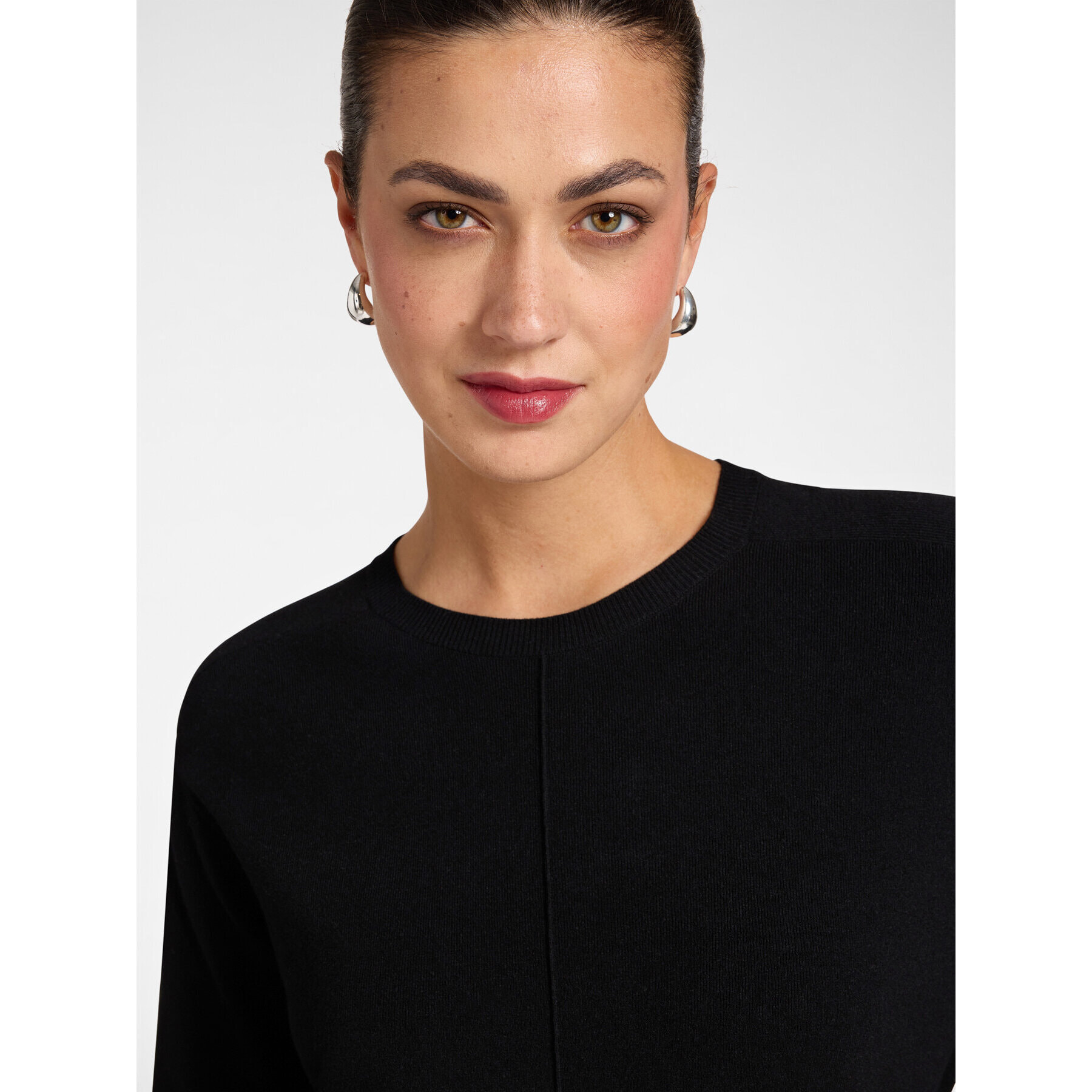 Elena Mirò - Vestido de cuello alto en viscosa - Negro