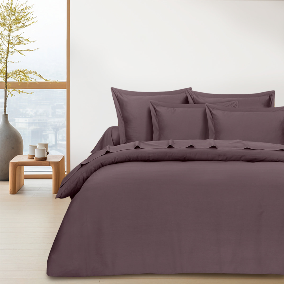 Parure housse de couette en satin de coton sureau