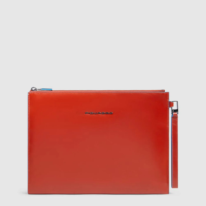 Piquadro Pochette porta iPad® in pelle con polsiera rimovibile e tasca per AirPods®