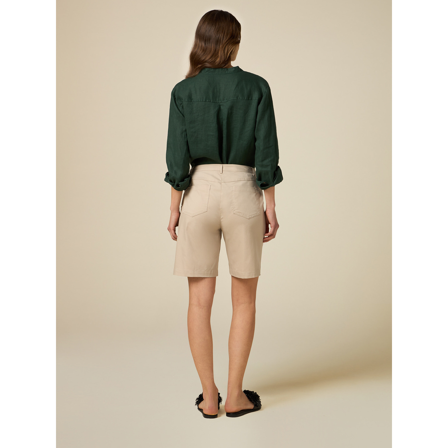 Oltre - Bermudas con mezcla de algodón - Beige