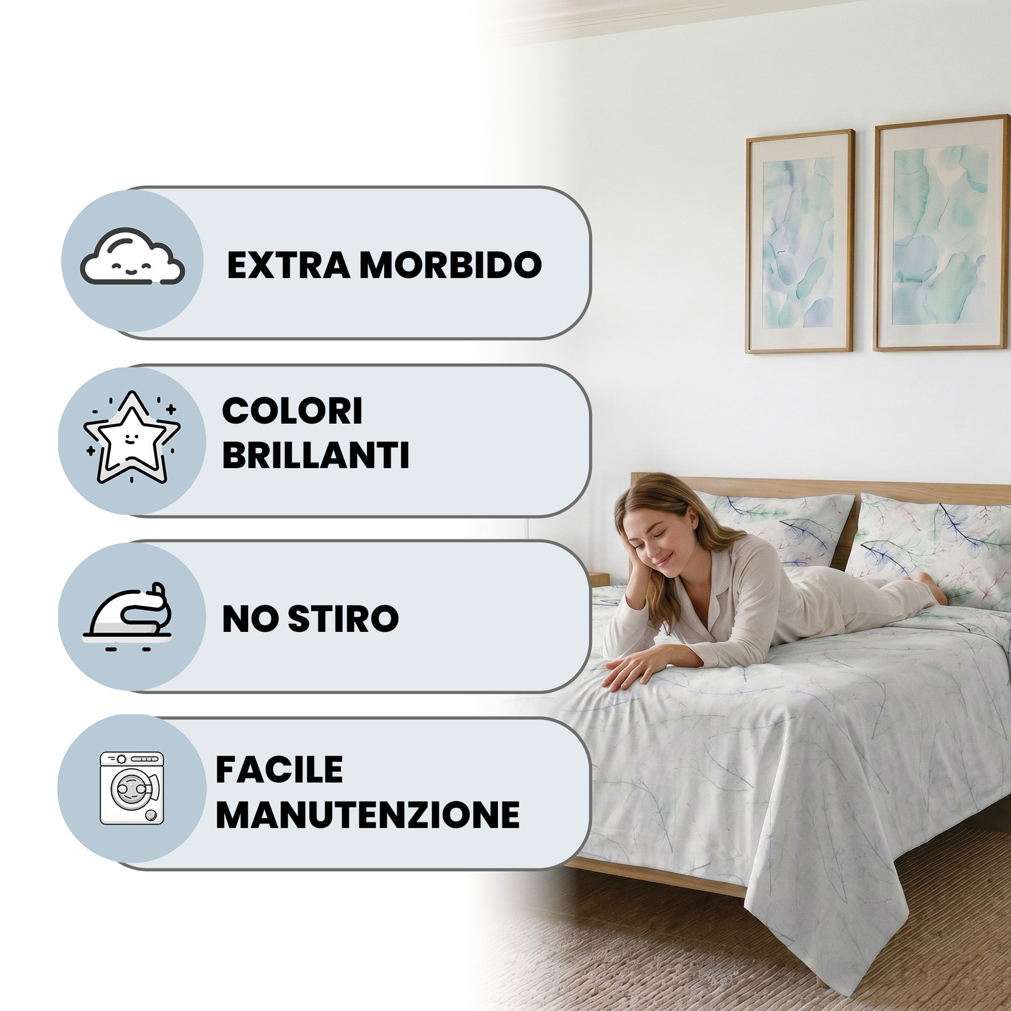 COMPLETO LETTO PIAZZA E MEZZA KARMA - 100% Microfibra