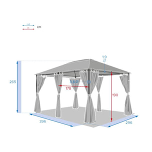 Tonnelle Santorini argile 4x3m