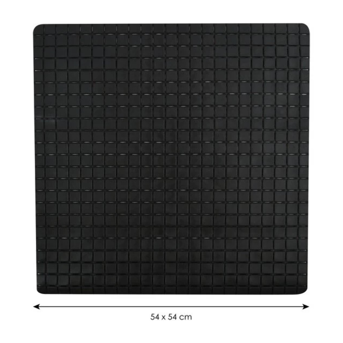 Tapis Fond de douche antidérapant Caoutchouc QUADRO 54x54cm Noir MSV