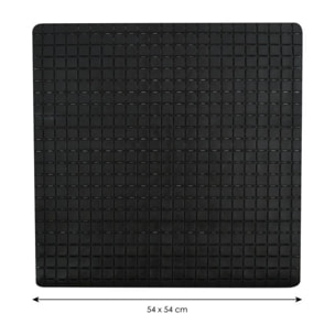 Tapis Fond de douche antidérapant Caoutchouc QUADRO 54x54cm Noir MSV