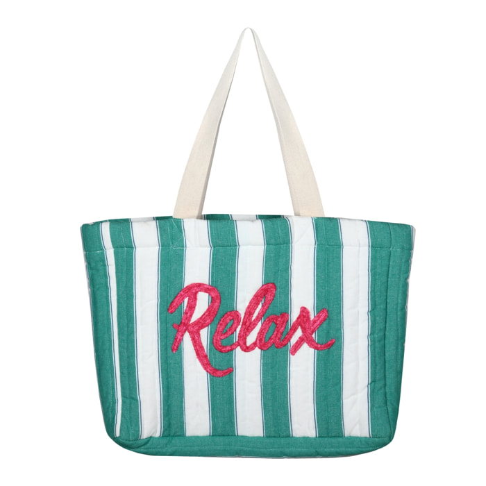 Sac cabas matelassé 'Relax' - Bleu