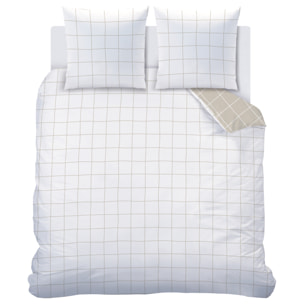 Parure de lit imprimée 100% coton, CHECKS