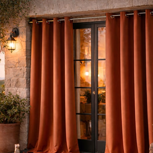 Rideau d'extérieur en tissu déperlant - Terracotta