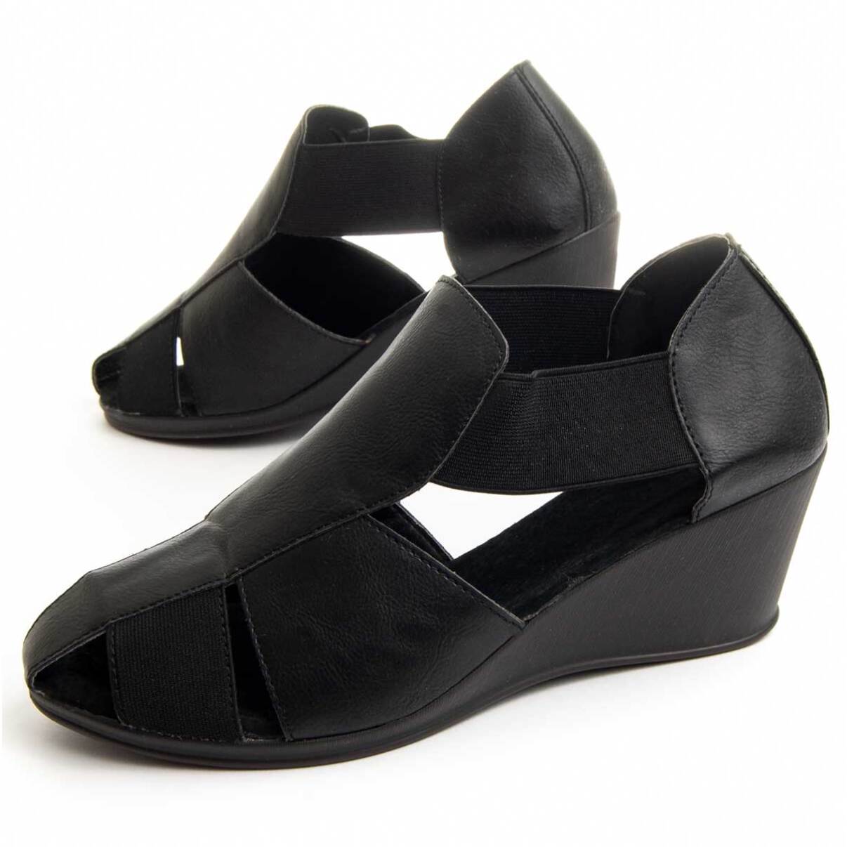 Mocasines de Cuña - Negro - Altura: 7 cm