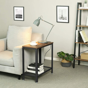 Console ingresso industriale compatta in truciolato e metallo 60x30x60 cm