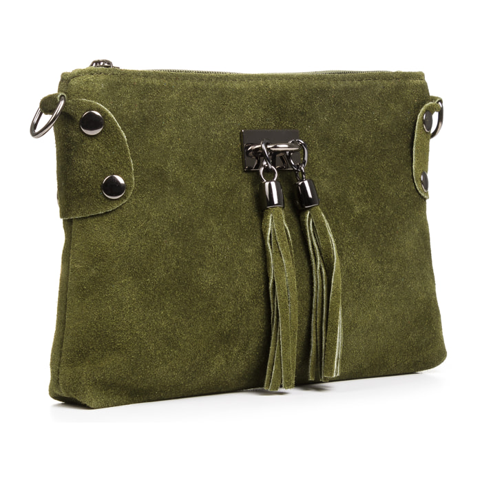 Savina Borsa a tracolla Donna.Cuoio autentico Scamosciato