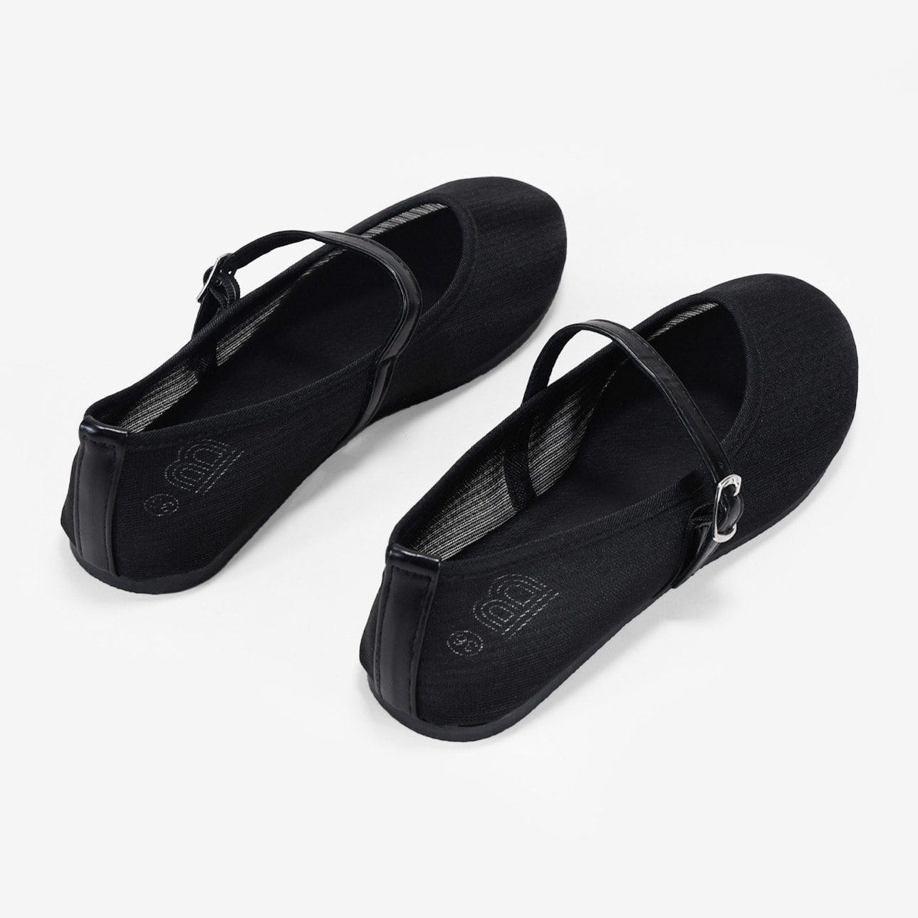 Bailarinas de malla negras con tira ajustable