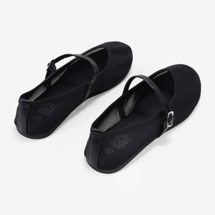 Bailarinas de malla negras con tira ajustable