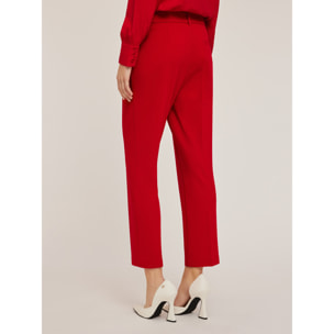Motivi - Pantaloni regular in tessuto crêpe - Rosso