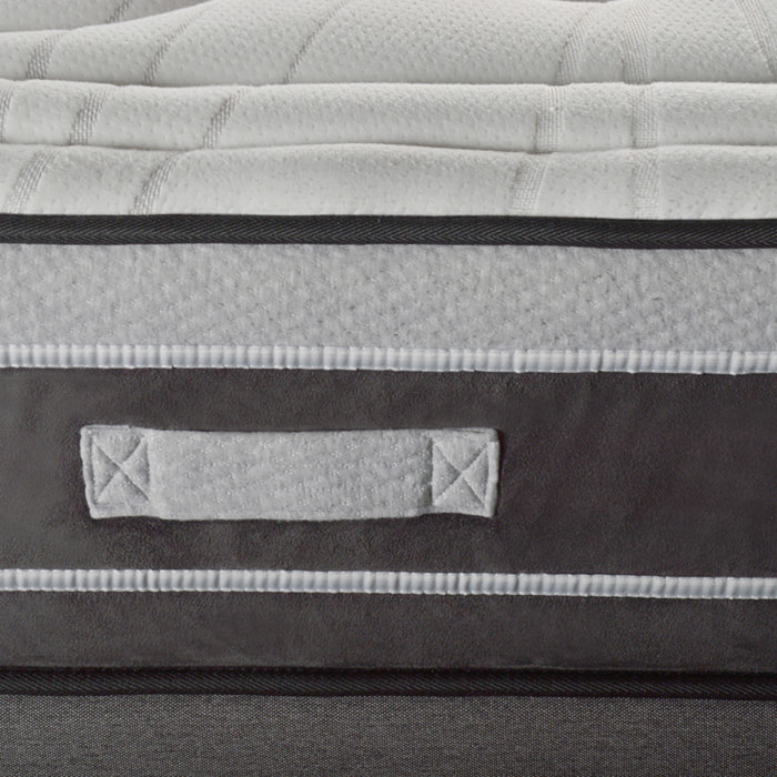 Matelas Divin Hybride, 28 cm, Soutien Ferme, Ressorts Ensachés & Mémoire de Forme, Aération Optimale