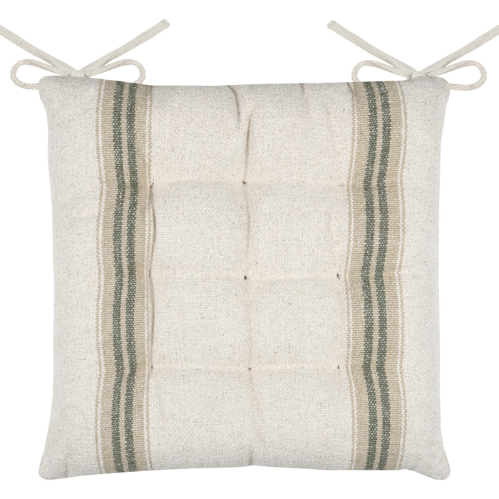 Galette de chaise  -  - Effet tapissier d'antan - Vert