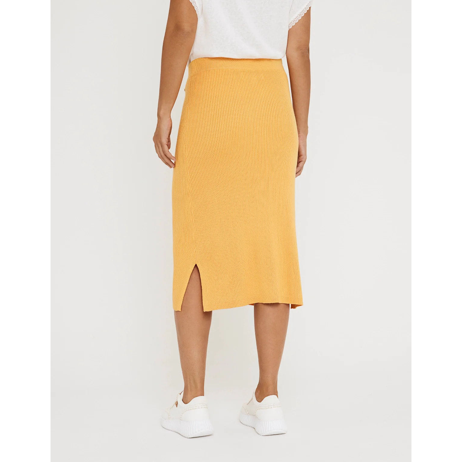 Falda Midi Botones Mostaza - Erepit