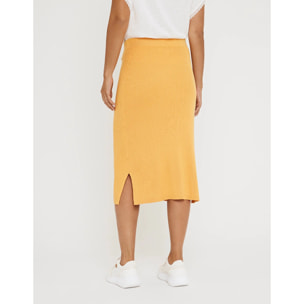 Falda Midi Botones Mostaza - Erepit