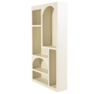 HELENA - Etagère 6 niches 100x26cm en bois peint couleur beige