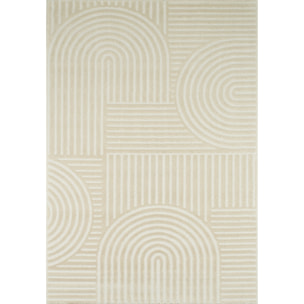 BIANCA - Tapis motif en relief crème