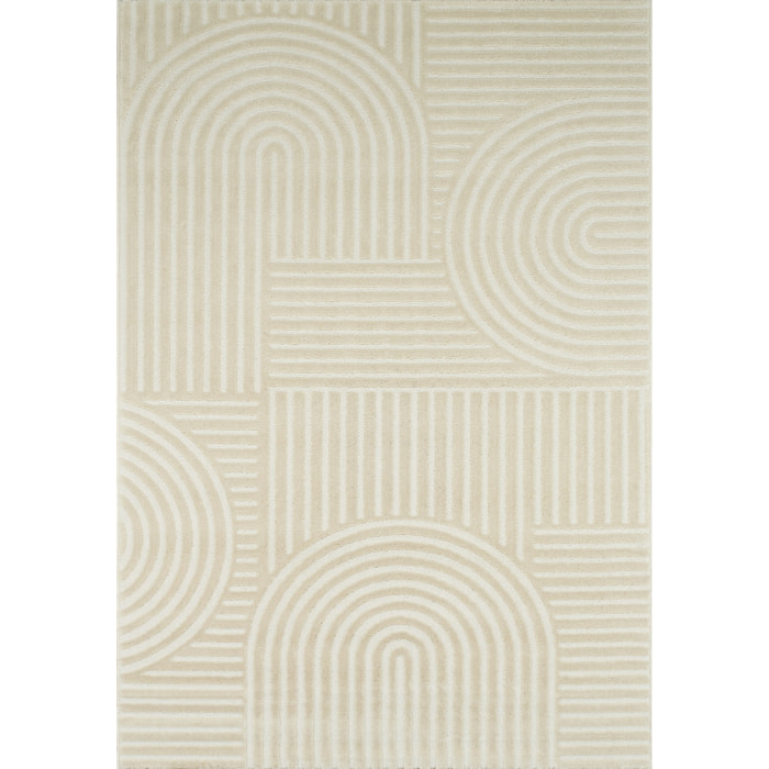 BIANCA - Tapis motif en relief crème