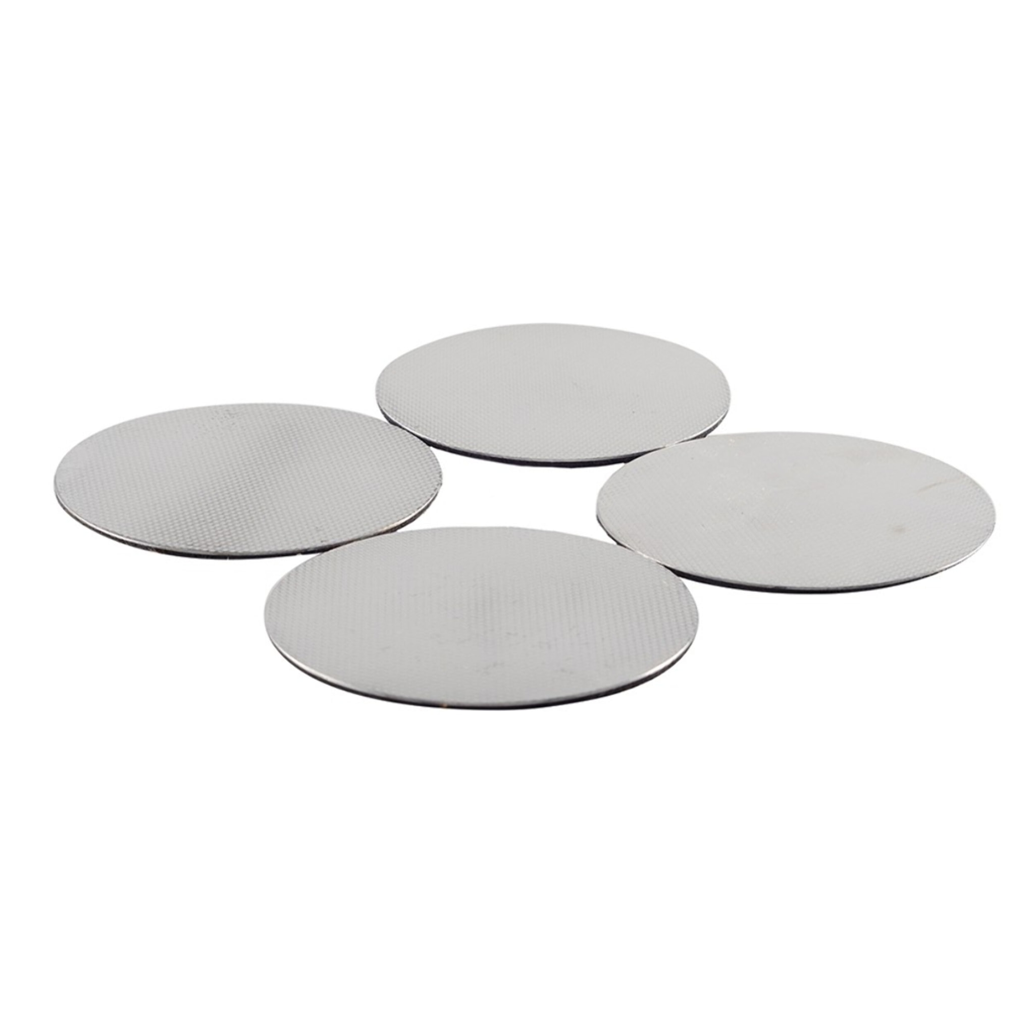 DESSOUS DE VERRE ARGENT 10X10CM - LOT DE 4