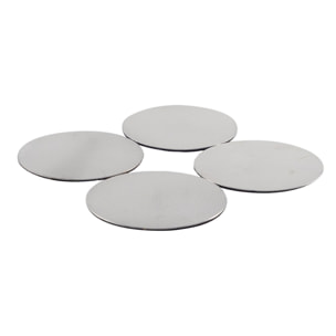 DESSOUS DE VERRE ARGENT 10X10CM - LOT DE 4