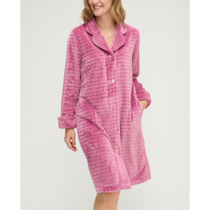 Bata mujer jacquard con botones